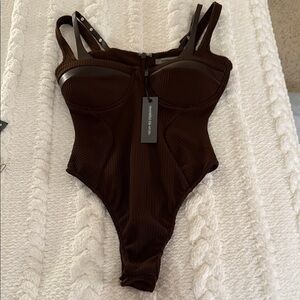 Brown Maniere De Voir Bodysuit